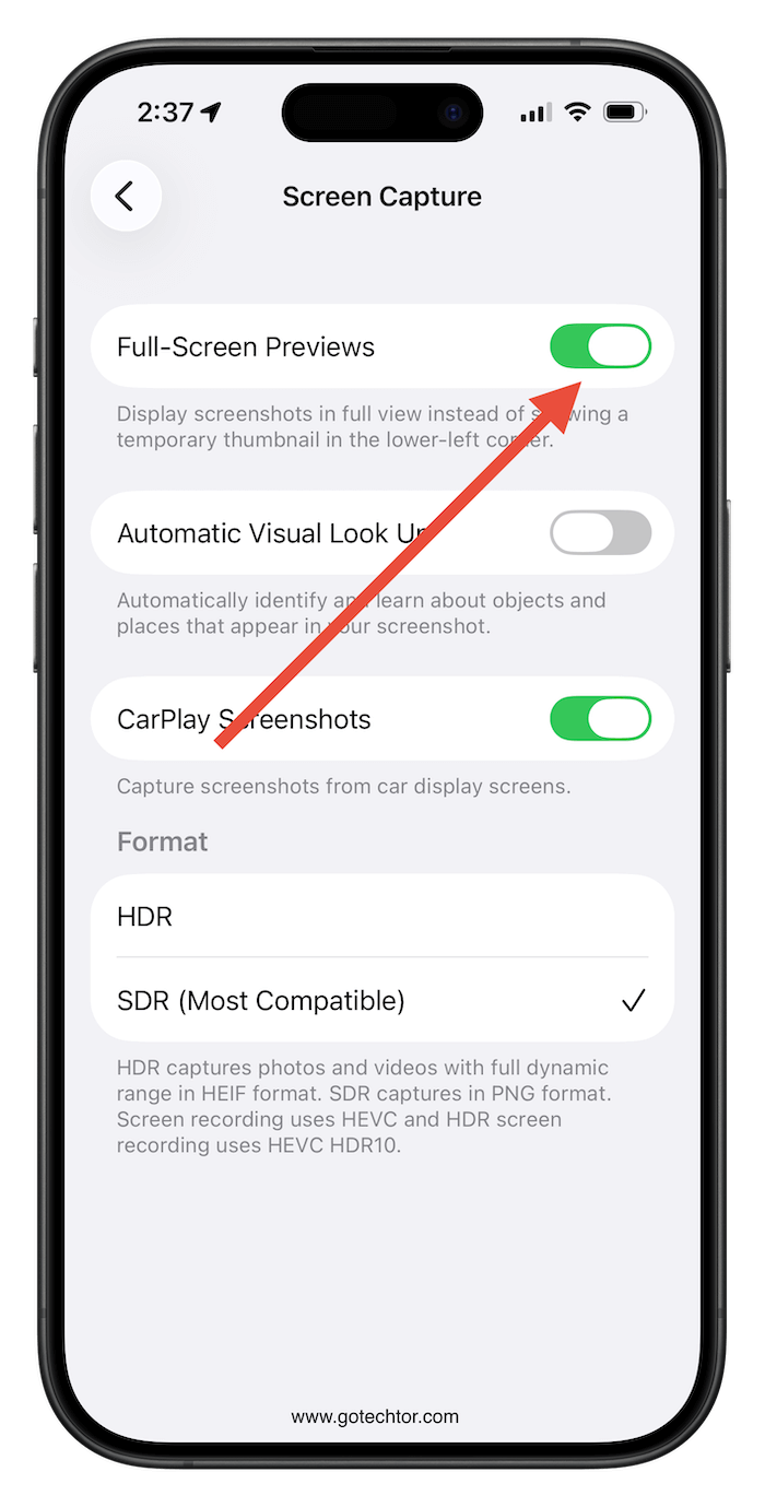 iOS 26 full-screen previews