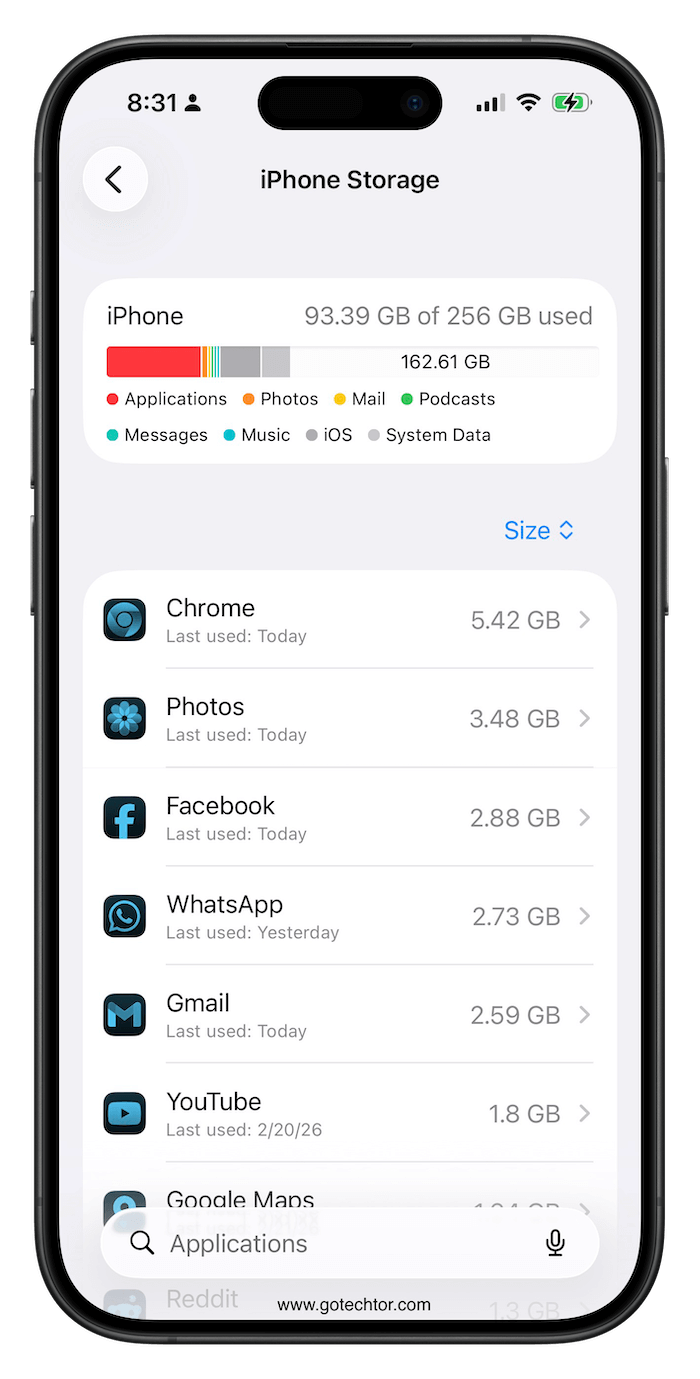 ios 26.4 beta 2 system data storage