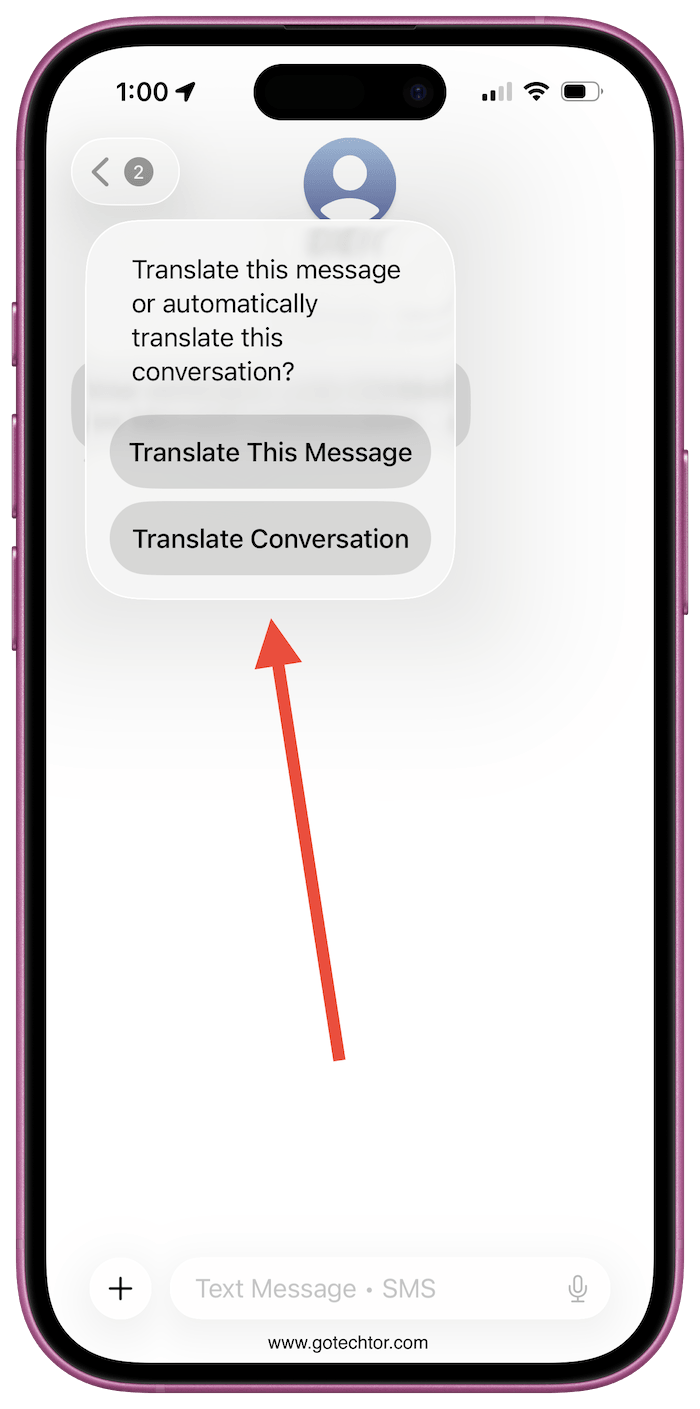 iPhone messages translation