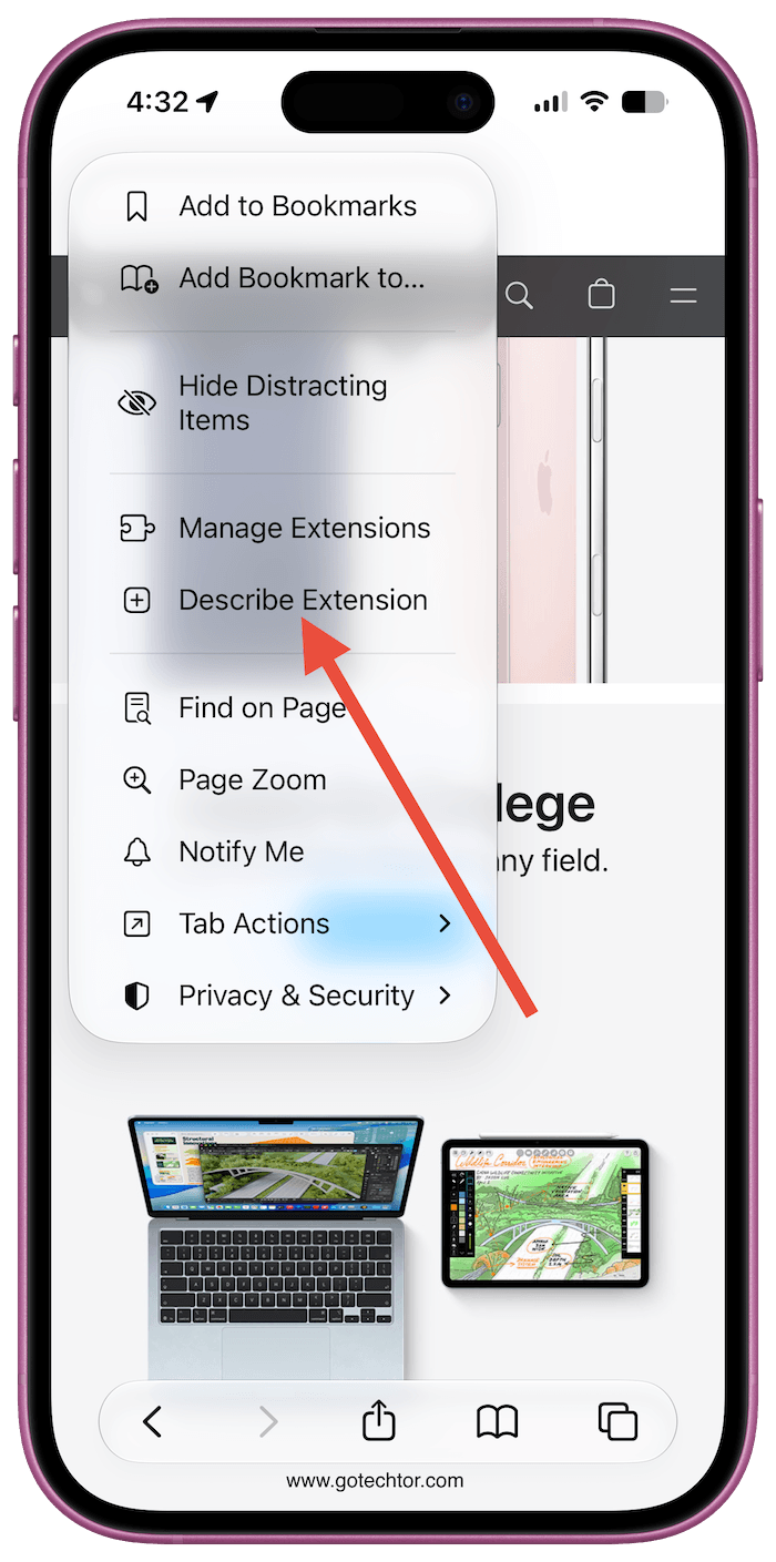 safari describe extension ios 27